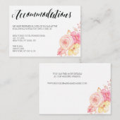 Elégant Mariage Cartes d'Hébergement Floral (Devant / Derrière)