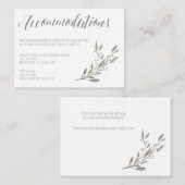 Elégant Mariage Cartes d'Hébergement Gris Floral (Devant / Derrière)