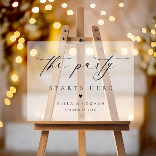 Élégant Mariage Chic Bienvenue signature acrylique