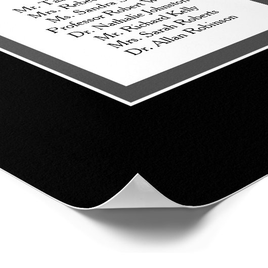 Élégant Mariage classique 16 Tableau de siège (Coin)