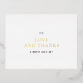 Élégant Mariage classique Carte de remerciements à (Recto)