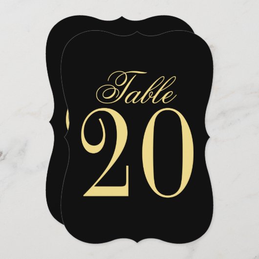 Élégant Mariage classique Numéro de table (Devant / Derrière)