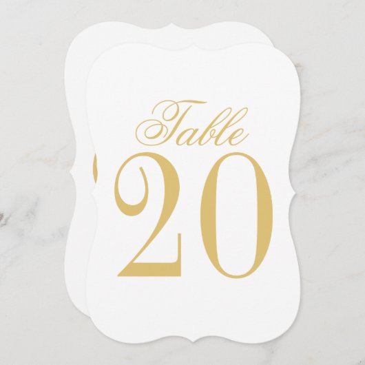 Élégant Mariage classique Numéro de table (Devant / Derrière)