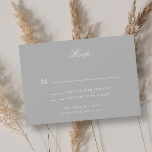 Élégant mariage classique romantique RSVP gris arg