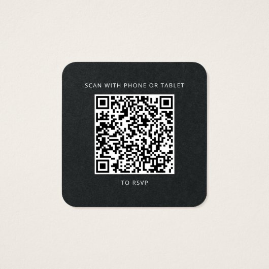 Elégant mariage Code QR RSVP site Web (Dos)