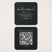 Elégant mariage Code QR RSVP site Web (Devant & derrière)