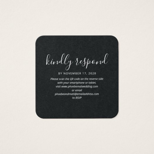 Elégant mariage Code QR RSVP site Web (Devant)
