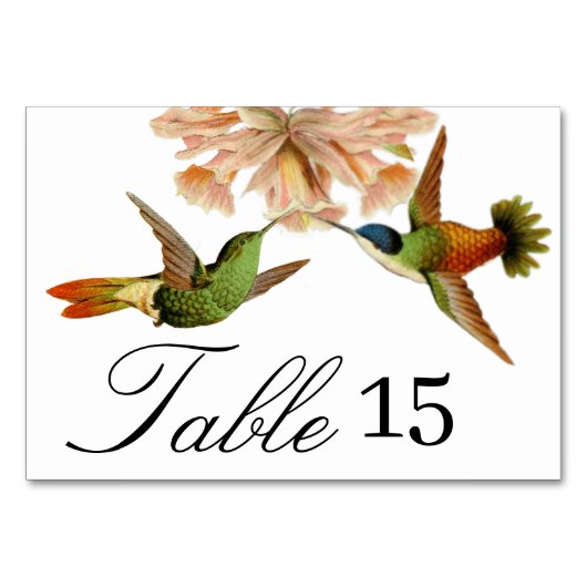 Élégant Mariage Colibri Numéro de table (Dos)
