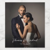 Elégant mariage couple photo Étiquette de vin (Étiquettes simples)