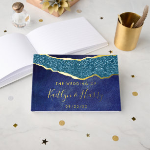 Élégant Mariage d'âge bleu et or de la marine