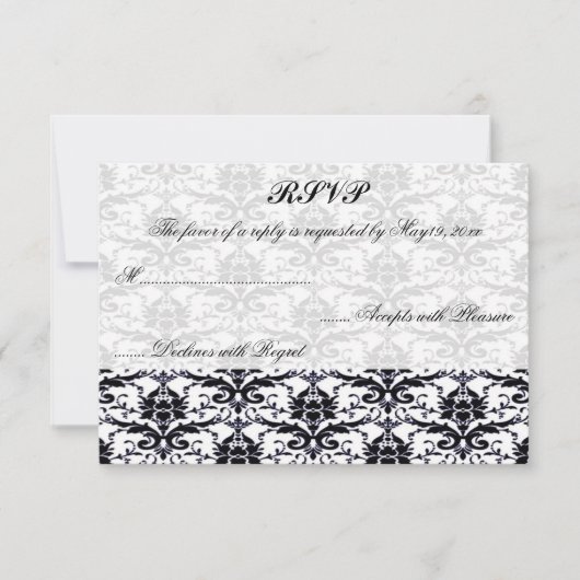 Elegant Mariage damassé RSVP (Devant)