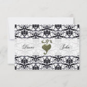 Elegant Mariage damassé RSVP (Dos)