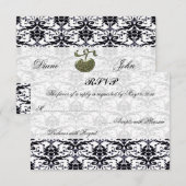 Elegant Mariage damassé RSVP (Devant / Derrière)