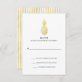 Elégant mariage d'ananas en or RSVP (Devant / Derrière)