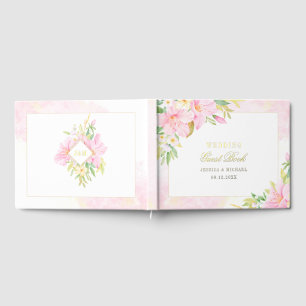 Élégant Mariage d'aquarelle de Monogramme Floral
