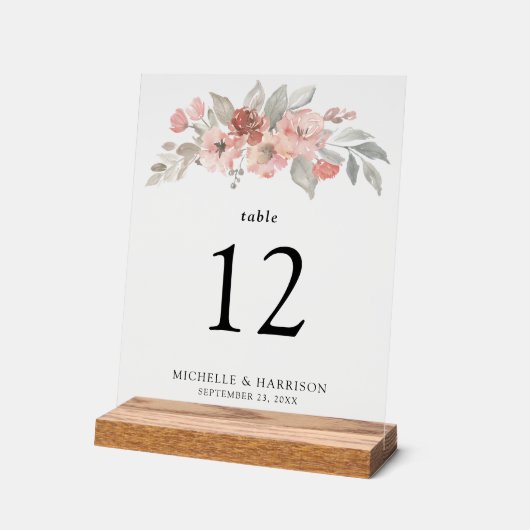 Élégant Mariage d'aquarelle rose pâle (Angle)