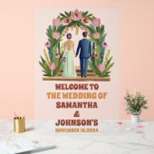 Élégant Mariage d'arc Floral Bienvenue Frosted (Mariage)