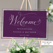 Elégant Mariage d'aubergine pourpre Bienvenue