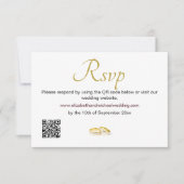 Elegant Mariage de anneaux or QR Code RSVP (Devant)