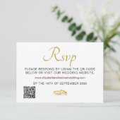 Elegant Mariage de anneaux or QR Code RSVP (Debout devant)