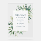 Élégant Mariage de bienvenue moderne et verdure (Recto)