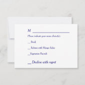 Elégant Mariage de cadre bleu argent RSVP (Dos)