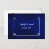 Elégant Mariage de cadre bleu argent RSVP (Devant / Derrière)