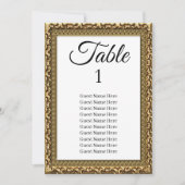 Elégant Mariage de cadre doré carte de siège (Devant)