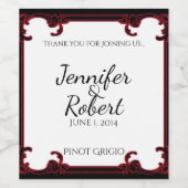 Élégant Mariage de cadre gothique rouge Étiquette (Étiquettes simples)