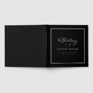 Élégant Mariage de calligraphie argentée Black Kee