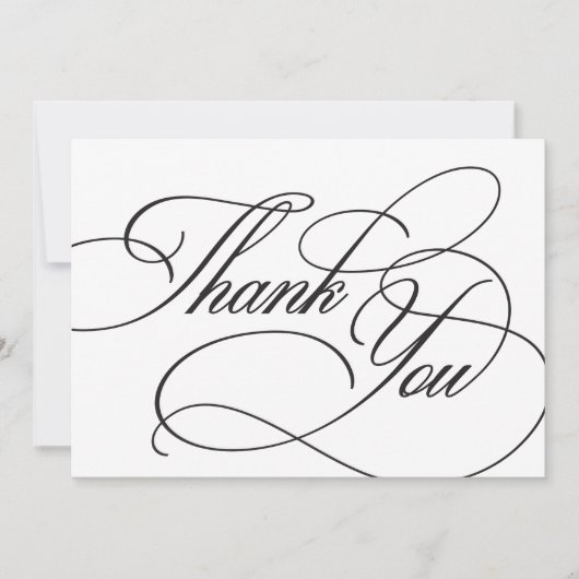 Élégant Mariage de calligraphie Carte de remerciem (Devant)