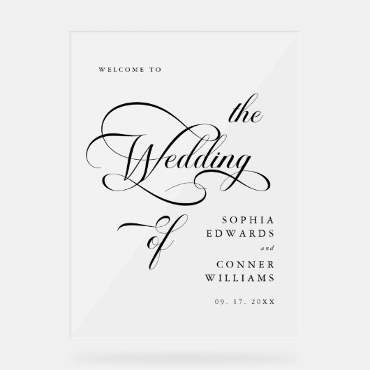 Élégant Mariage de calligraphie Classy Welcome Fro (Recto)