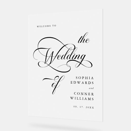 Élégant Mariage de calligraphie Classy Welcome Fro (Angle)