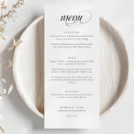Élégant Mariage de calligraphie de menu<br><div class="desc">Elégant noir et blanc Calligraphie Mariage Menu</div>