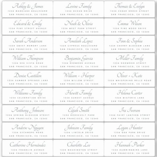 Élégant Mariage de calligraphie Étiquettes de adre (Devant)