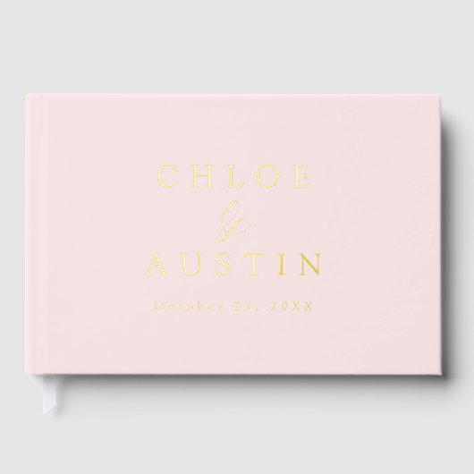 Élégant Mariage de calligraphie rose et or (Recto)
