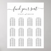 Élégant Mariage de calligraphie Tableau de siège (Devant)