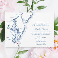 Élégant Mariage de carte de la plage de Virginia