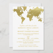 Élégant Mariage de carte Gold World (Devant)