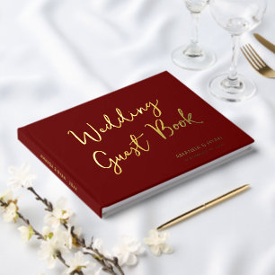Élégant Mariage de chambre de mariée à script roug
