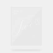 Élégant Mariage de coeur de script Numéro de table (Recto)