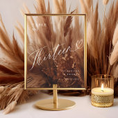 Élégant Mariage de coeur de script Numéro de table