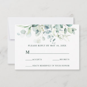 Élégant mariage de feuillage vert RSVP