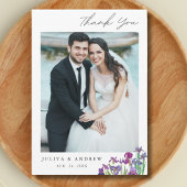 Élégant mariage de fleur Iris Carte de remerciemen