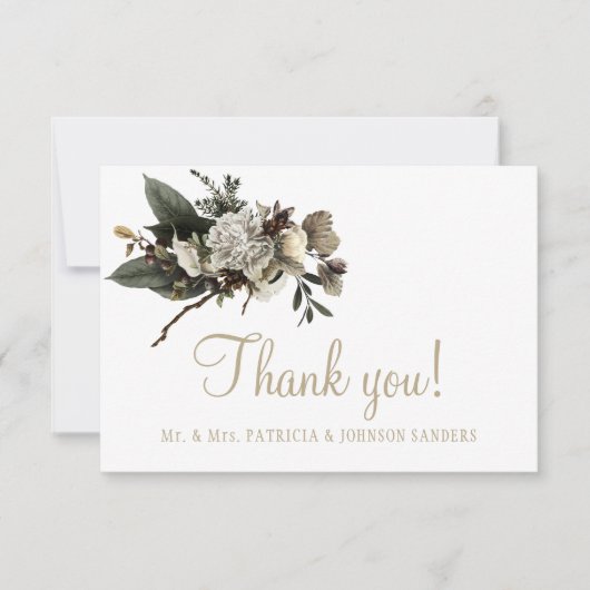 Elégant mariage de fleurs blanches merci (Devant)