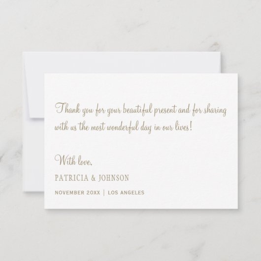 Elégant mariage de fleurs blanches merci (Dos)