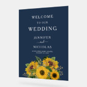 Elégant Mariage de fleurs de soleil bleu marine Bi (Angle)