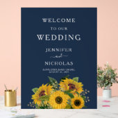 Elégant Mariage de fleurs de soleil bleu marine Bi (Mariage)