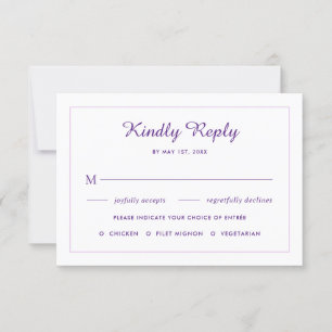 Elégant mariage de fleurs violettes foncées carte