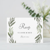 Elégant mariage de la feuille verte RSVP (Debout devant)